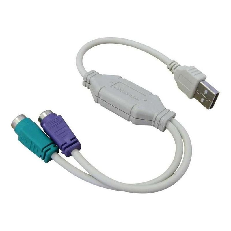 GENERICO - Adaptador USB a PS2 para Teclado y Mouse - Pack de 20 Unidades