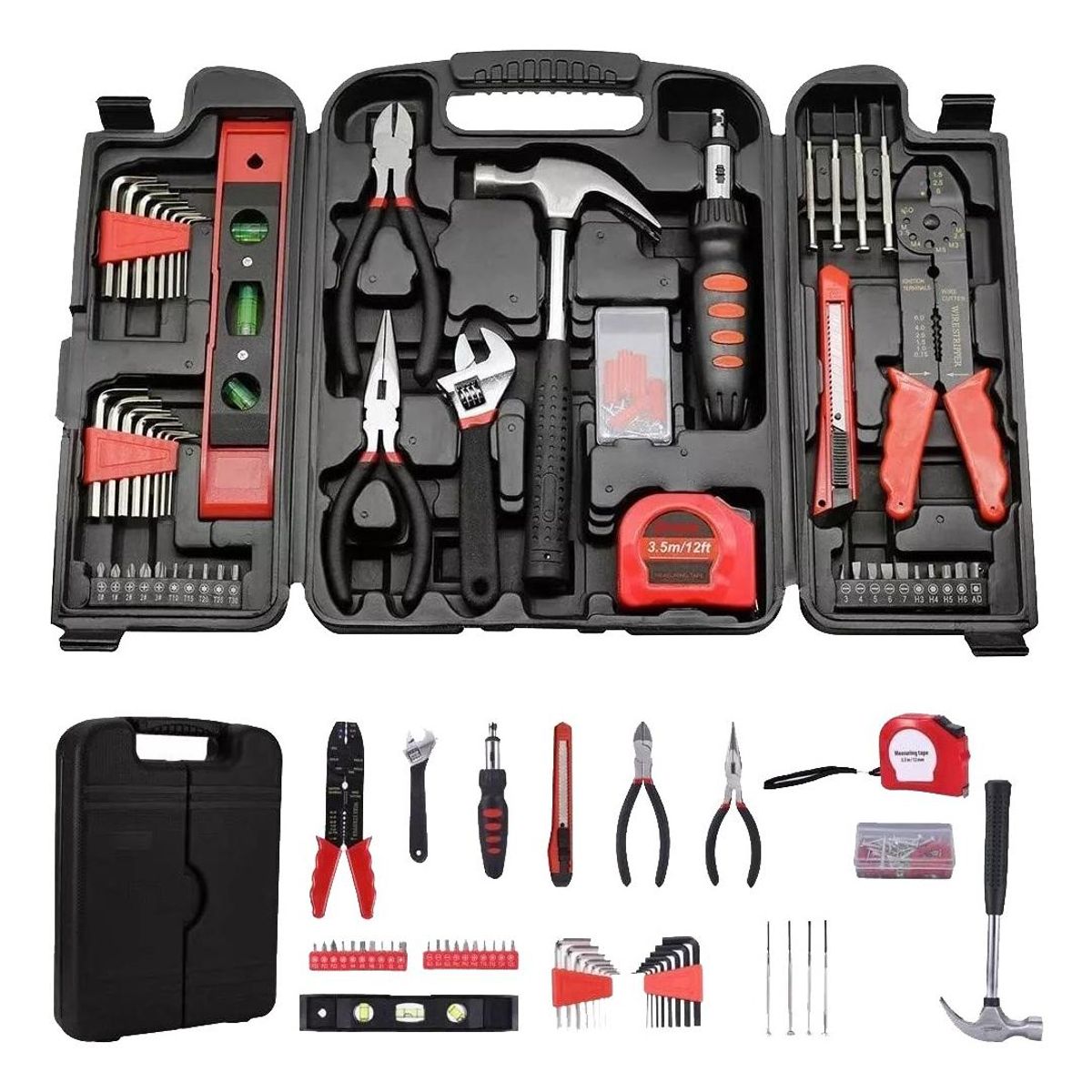 GENERICO - Kit de Herramientas Manuales 129 Piezas en Maletín