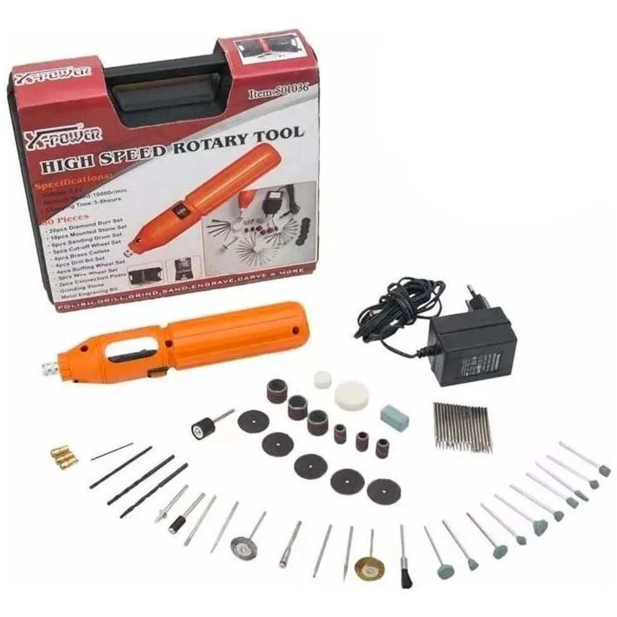 GENERICO - Mini Taladro Inalámbrico Multipropósito con 60 Accesorios