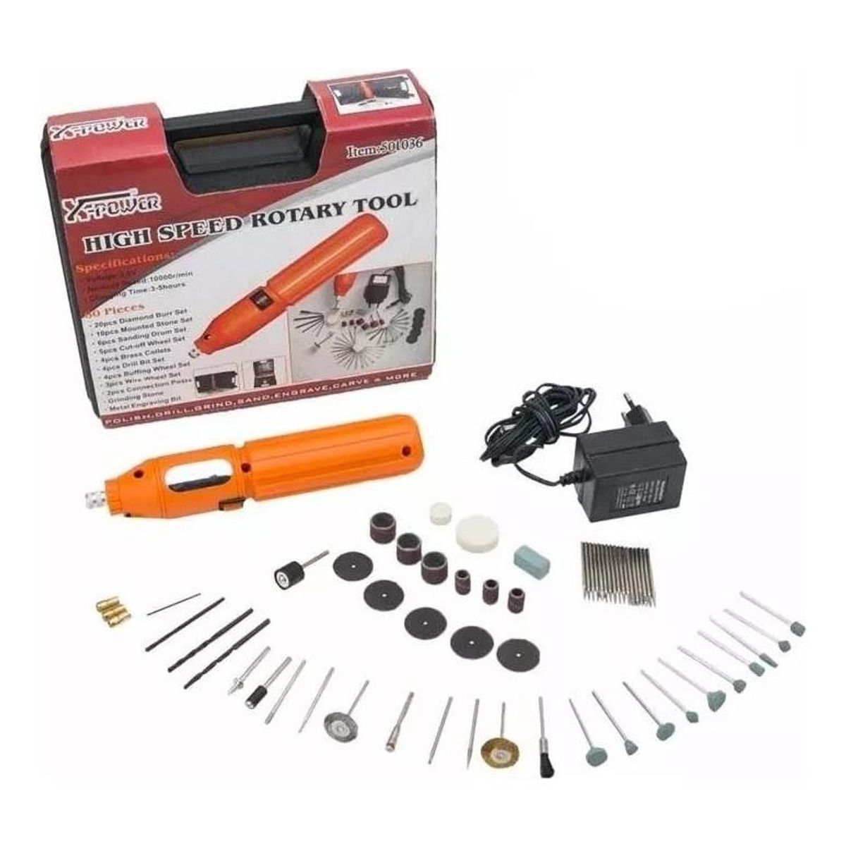 GENERICO - Mini Taladro Inalámbrico Multipropósito con 60 Accesorios