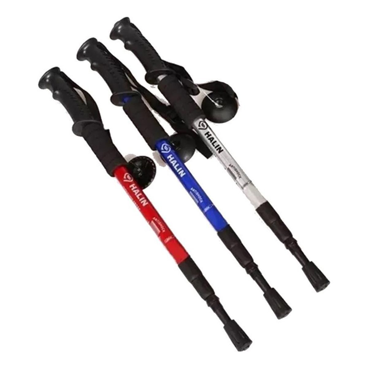 GENERICO - Pack de 3 Bastones de Trekking Antishock Trifásicos