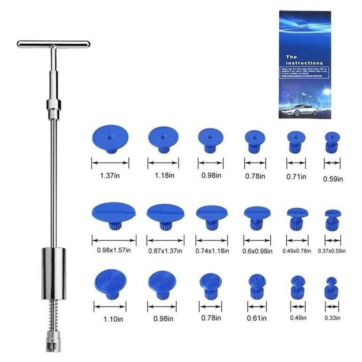 GENERICO - Kit de Desabollado con Ventosa para Reparación de Autos