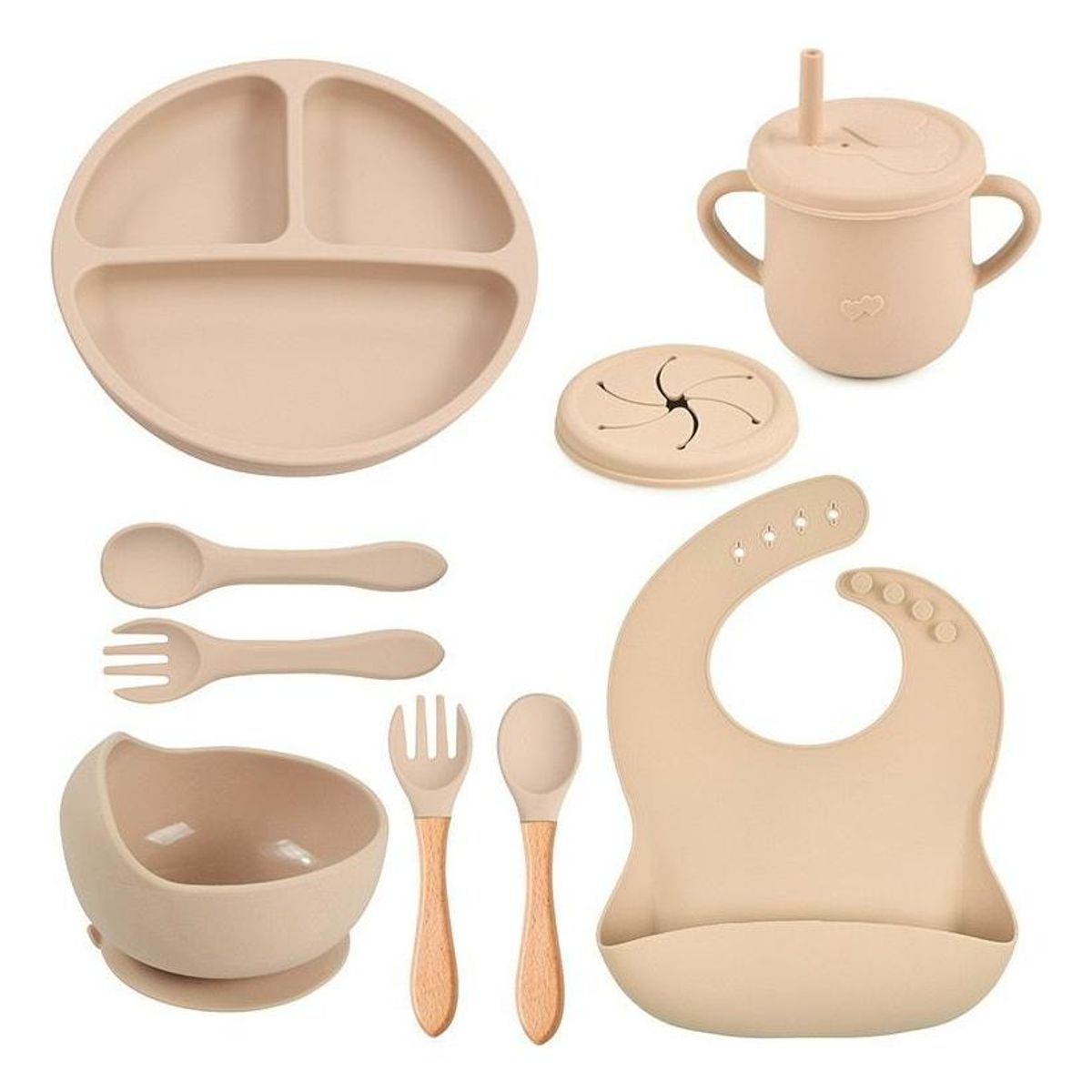 GENERICO - Set de Alimentación Antideslizante en Silicona 9 Piezas