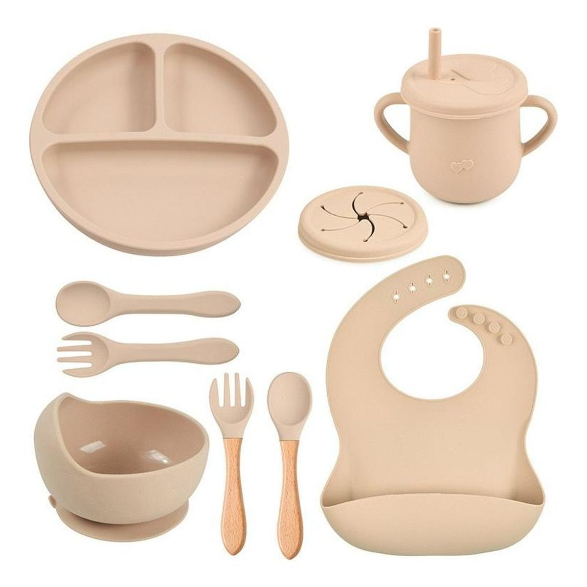 GENERICO - Set de Alimentación Antideslizante en Silicona 9 Piezas