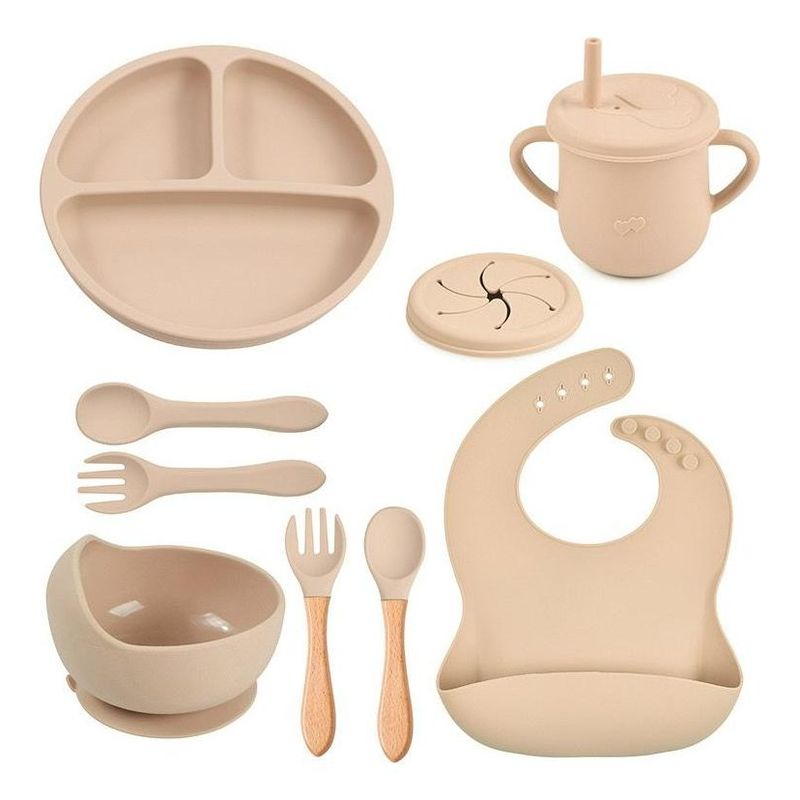 GENERICO - Set de Alimentación Antideslizante en Silicona 9 Piezas