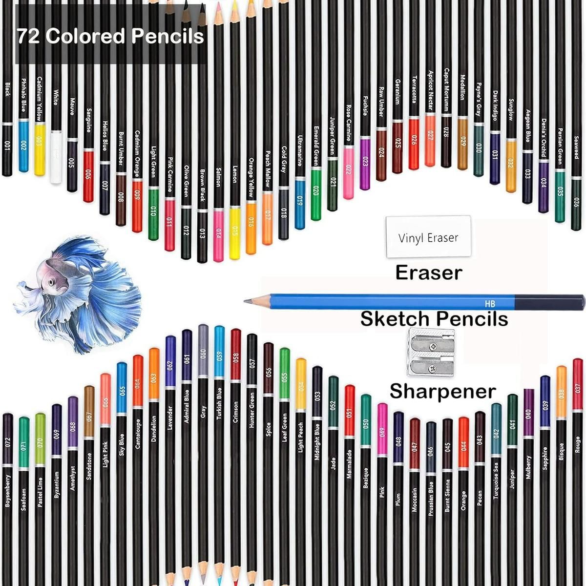GENERICO - Juego de 72 Lápices de Colores para Dibujo y Arte
