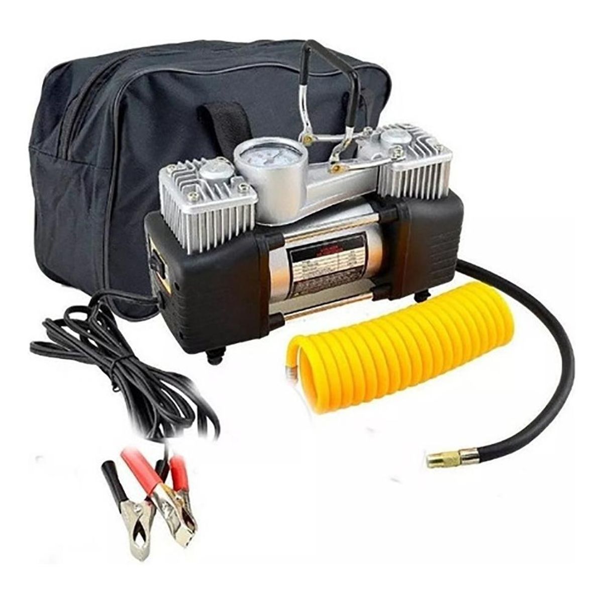 GENERICO - Compresor de Aire Doble Cilindro 12V para Neumáticos