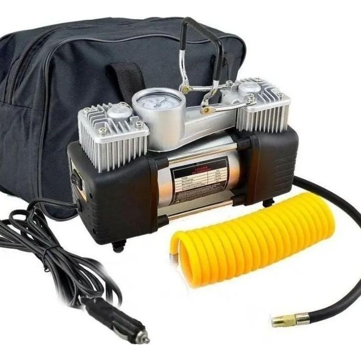 GENERICO - Compresor de Aire Doble Cilindro 12V para Neumáticos