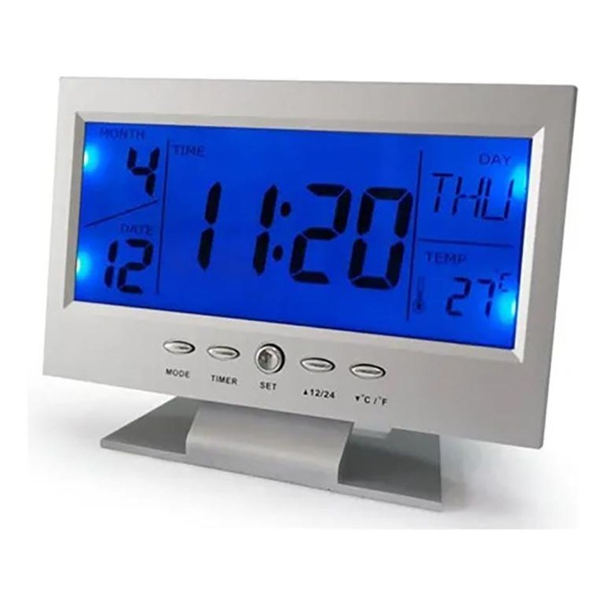 GENERICO - Reloj Despertador Digital LCD LED Con Alarma Repetible