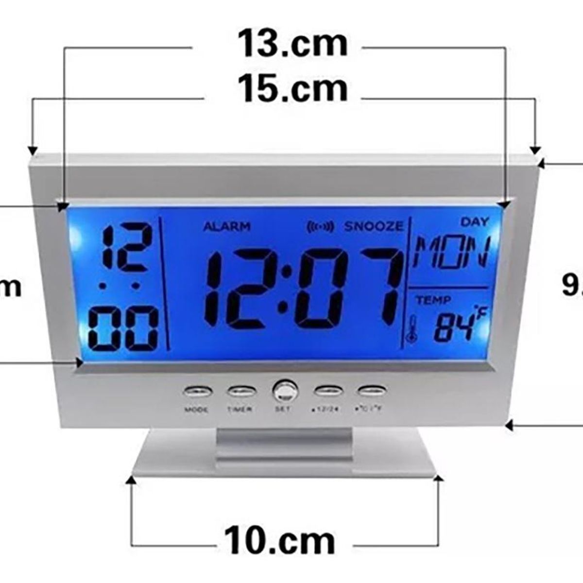 GENERICO - Reloj Despertador Digital LCD LED Con Alarma Repetible
