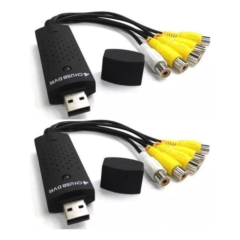 GENERICO - Pack Doble de Tarjeta Capturadora USB DVR 4 Canales CCTV