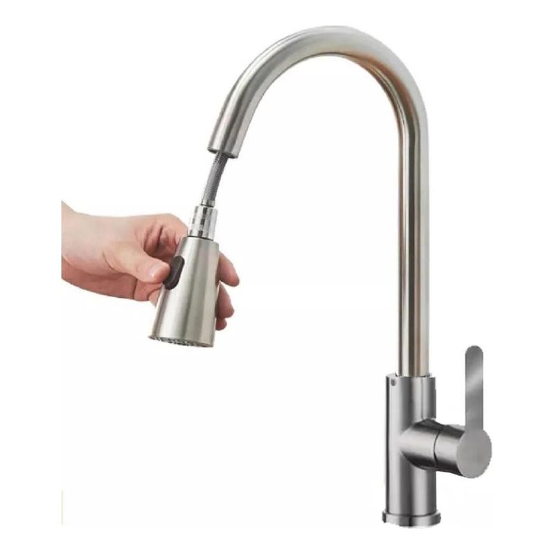 GENERICO - Grifo Monomando Extensible para Cocina de Acero Inoxidable