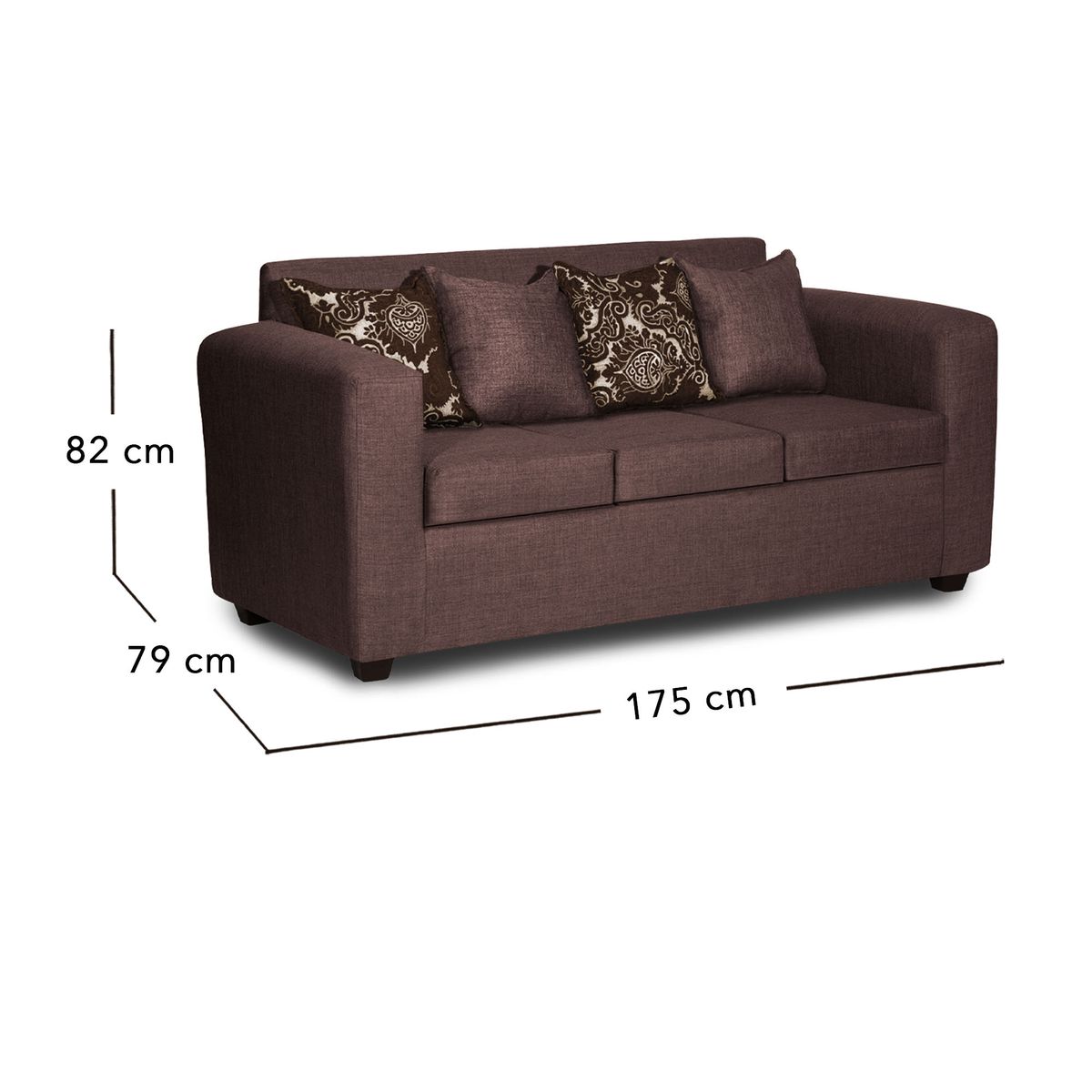 ADONIS LEUDH - Living 3+2+1 Ezeiza Tela Lisa Café Oscuro