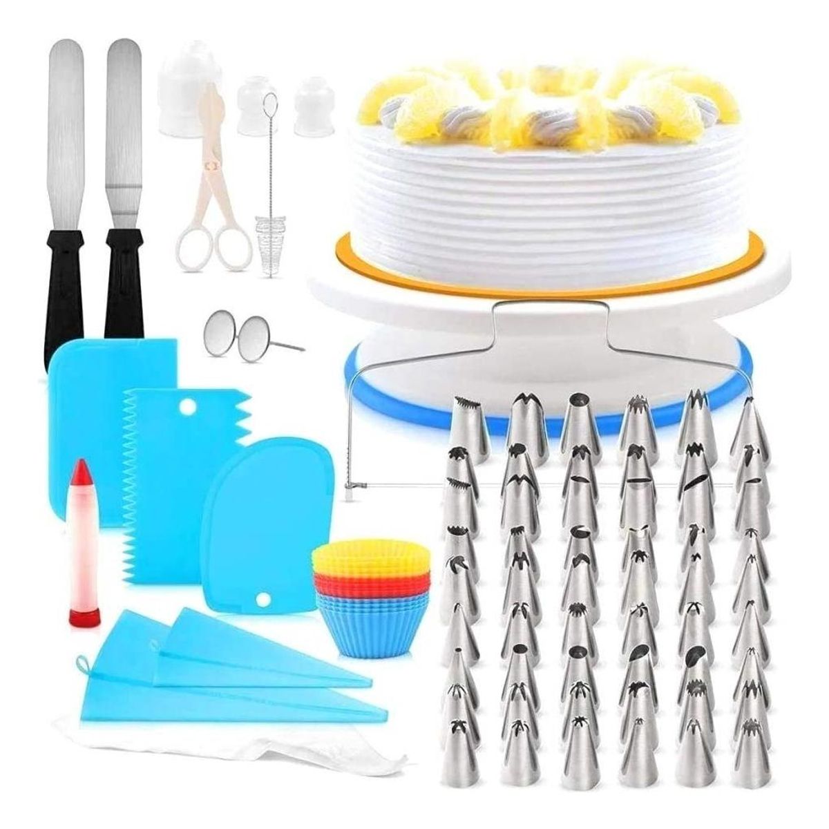GENERICO - Kit de Decoración para Repostería con Soporte Giratorio 106 Piezas