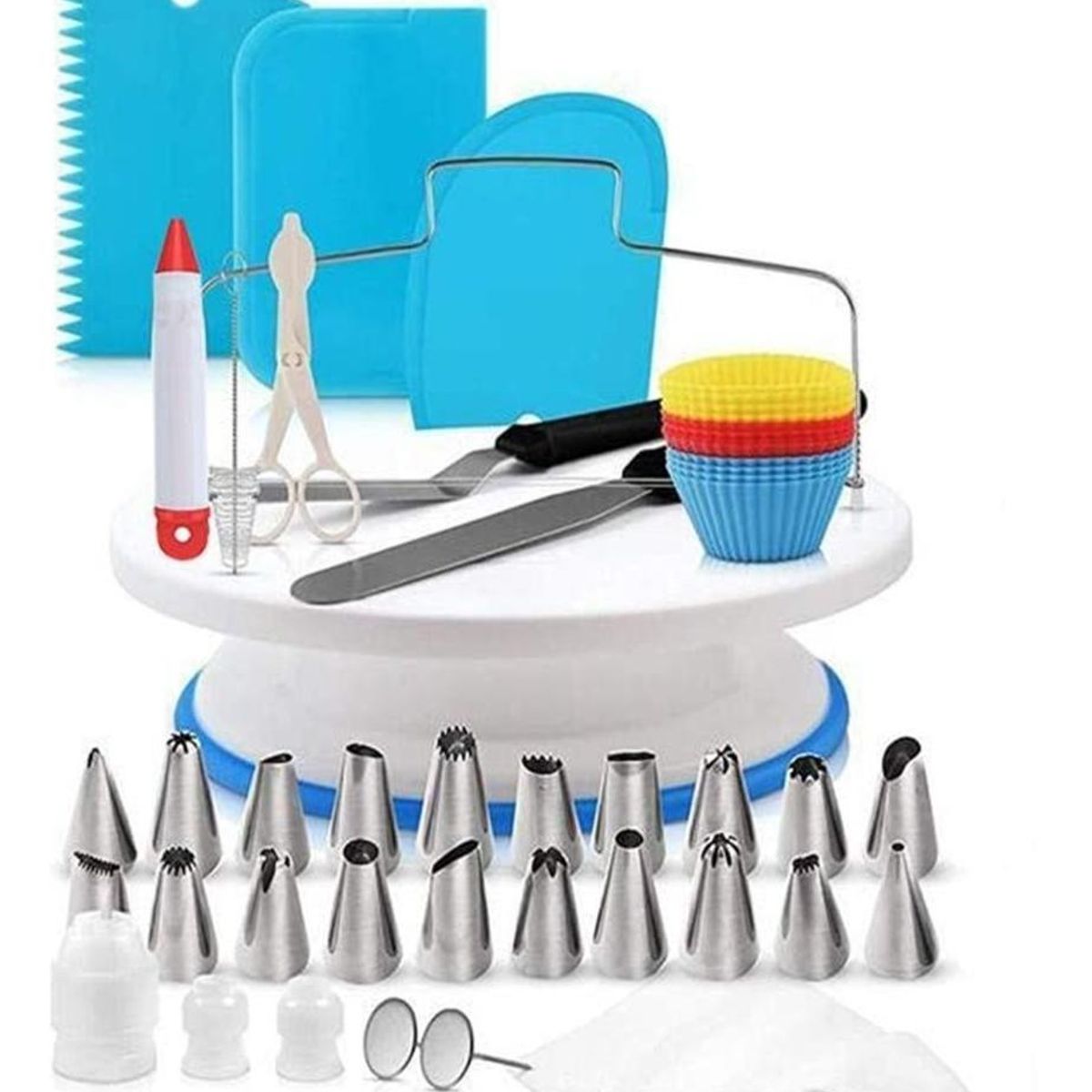 GENERICO - Kit de Decoración para Repostería con Soporte Giratorio 106 Piezas