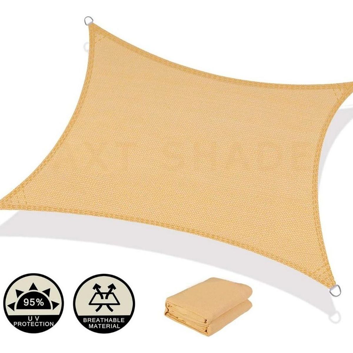 GENERICO - Toldo Vela Sombra Rectangular Beige 25 x 3 M