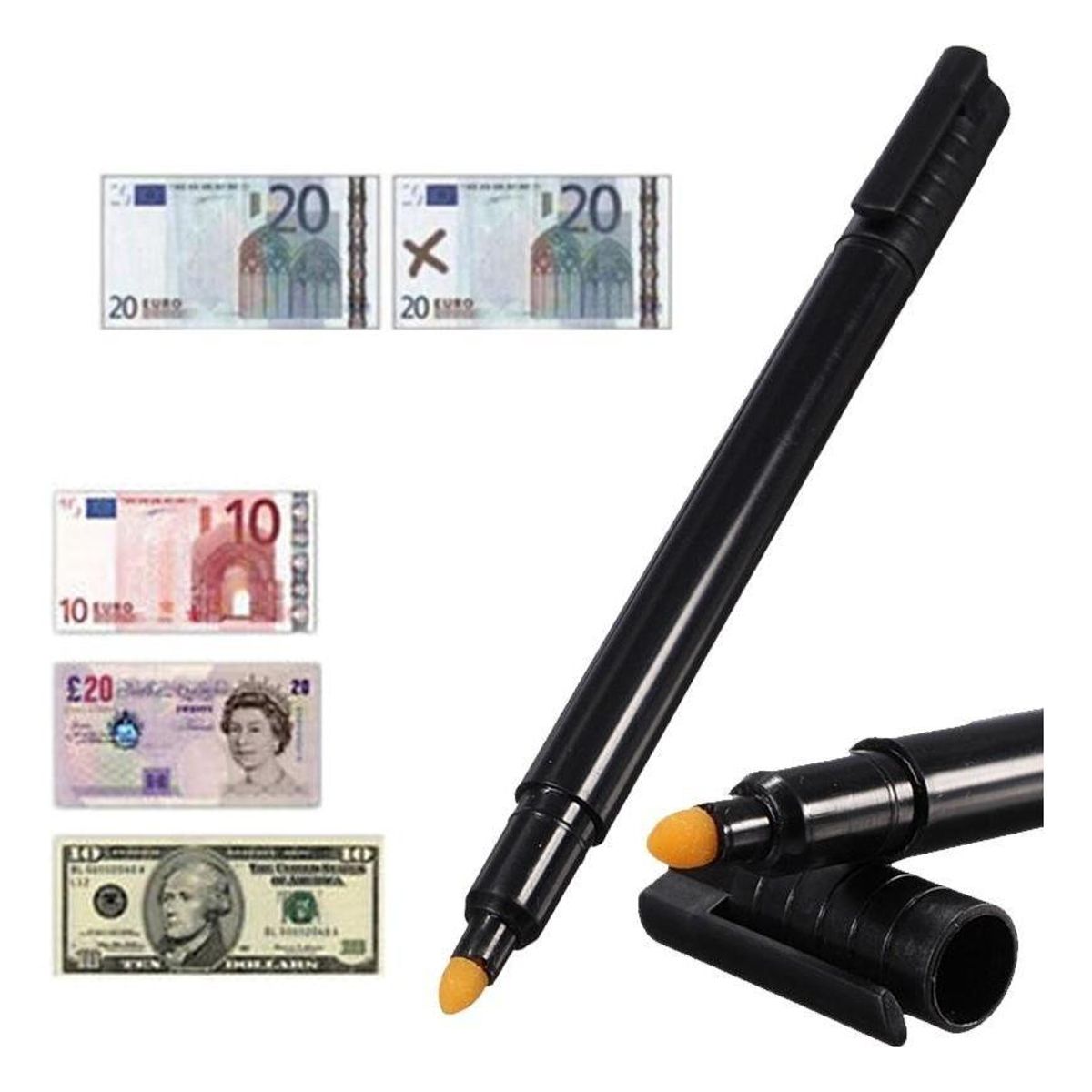 Plumón Lápiz Detector de Billetes Falsos - Verificación Rápida, marca GENERICO - Foto Principal