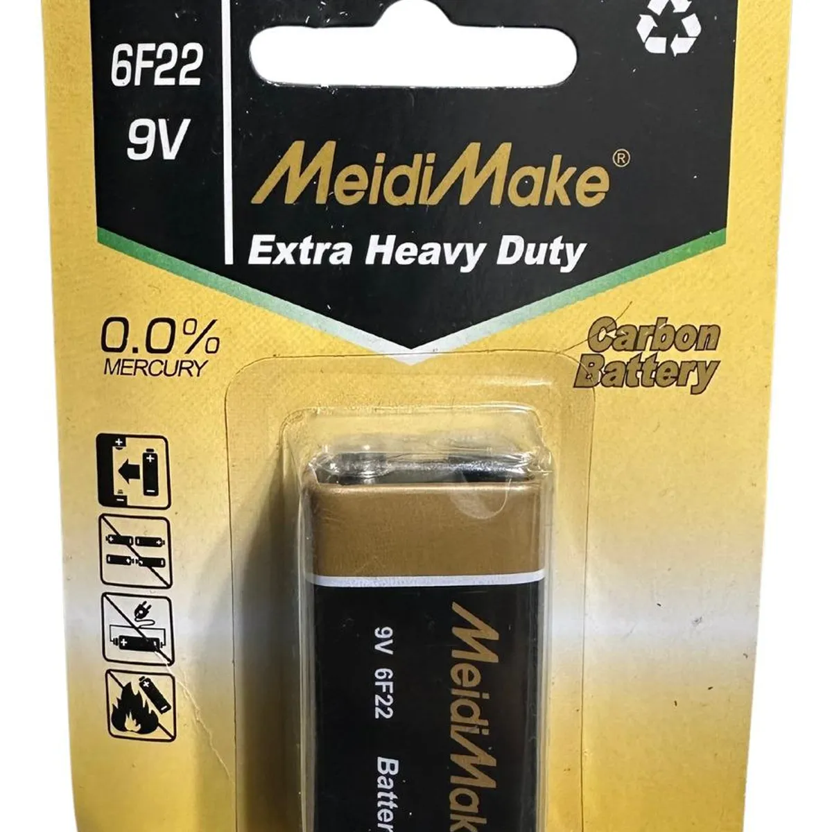 GENERICO - Batería de Carbono 9V MeidiMake Alta Durabilidad