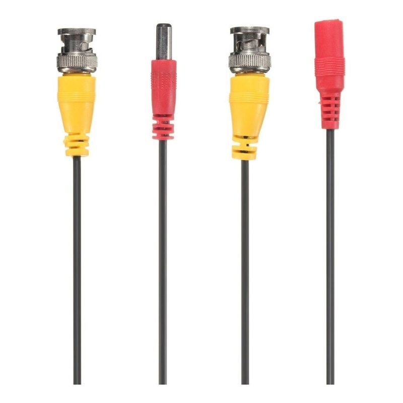 GENERICO - Cable de Seguridad CCTV BNC de 15 Mts para Video y Poder