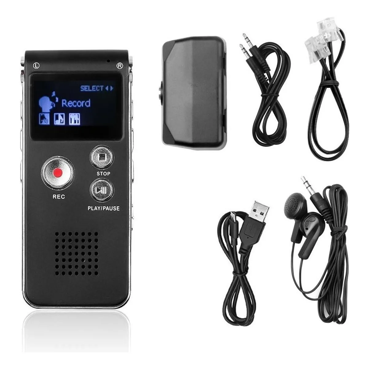 GENERICO - Grabadora Digital Profesional de Voz 8GB con Micrófono