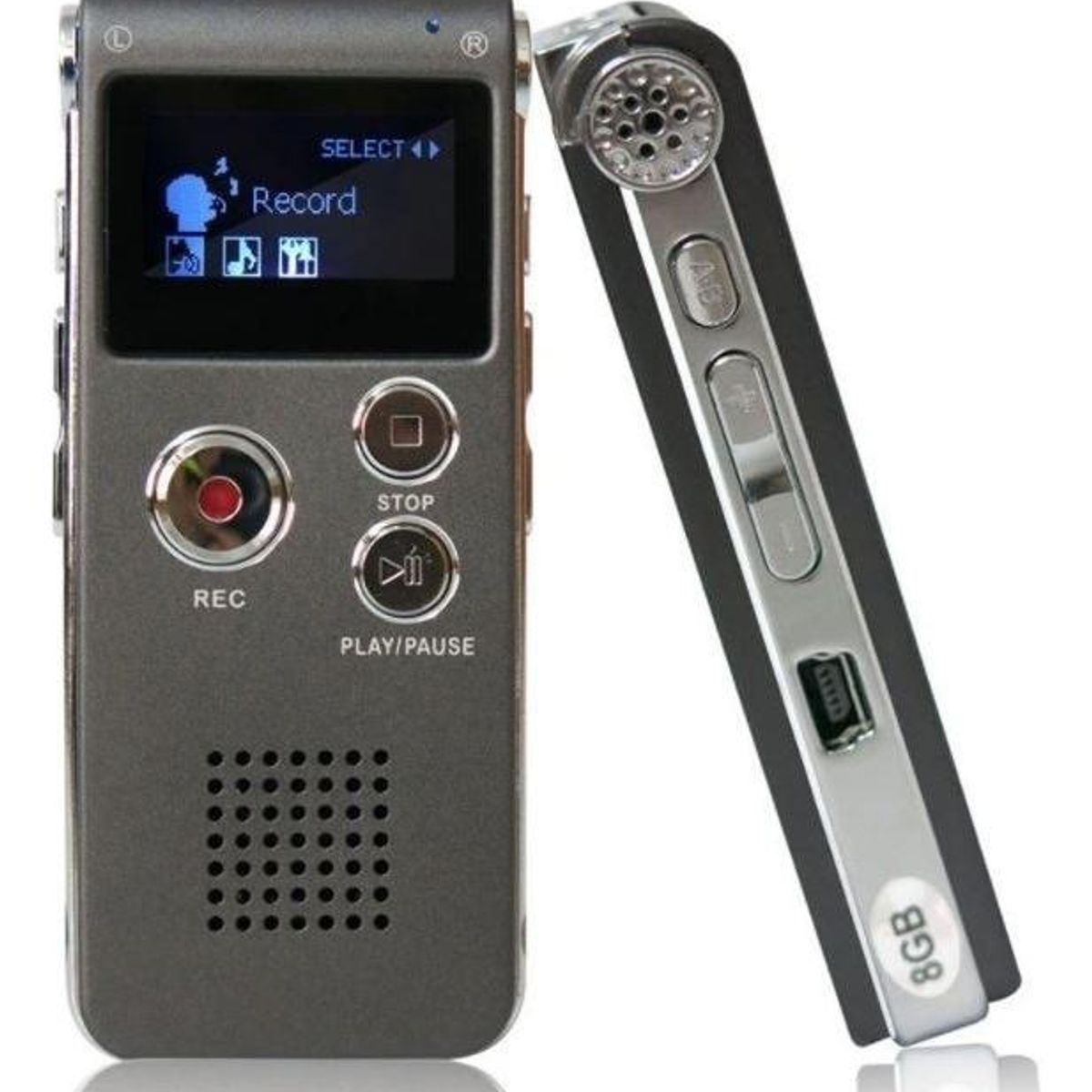 GENERICO - Grabadora Digital Profesional de Voz 8GB con Micrófono