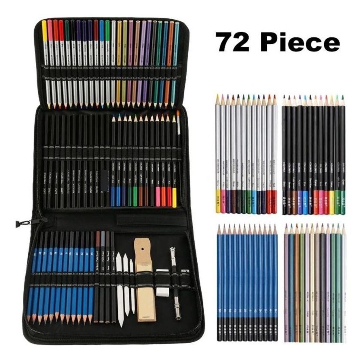 GENERICO - Estuche Profesional de 72 Lápices de Colores para Dibujo