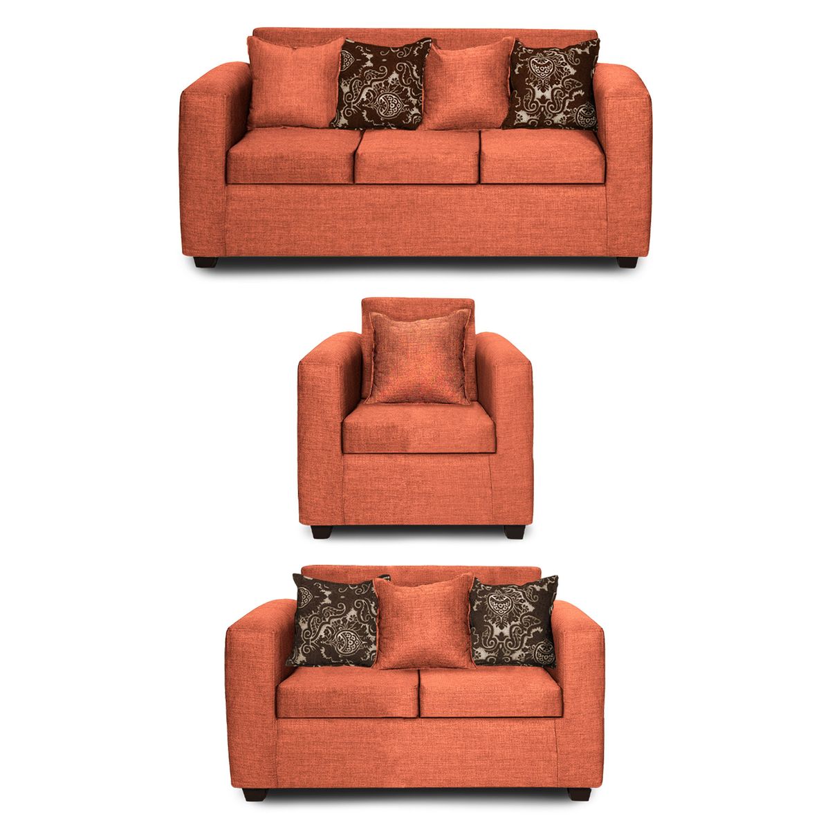 ADONIS LEUDH - Living 3+2+1 Ezeiza Tela Lisa Terracota