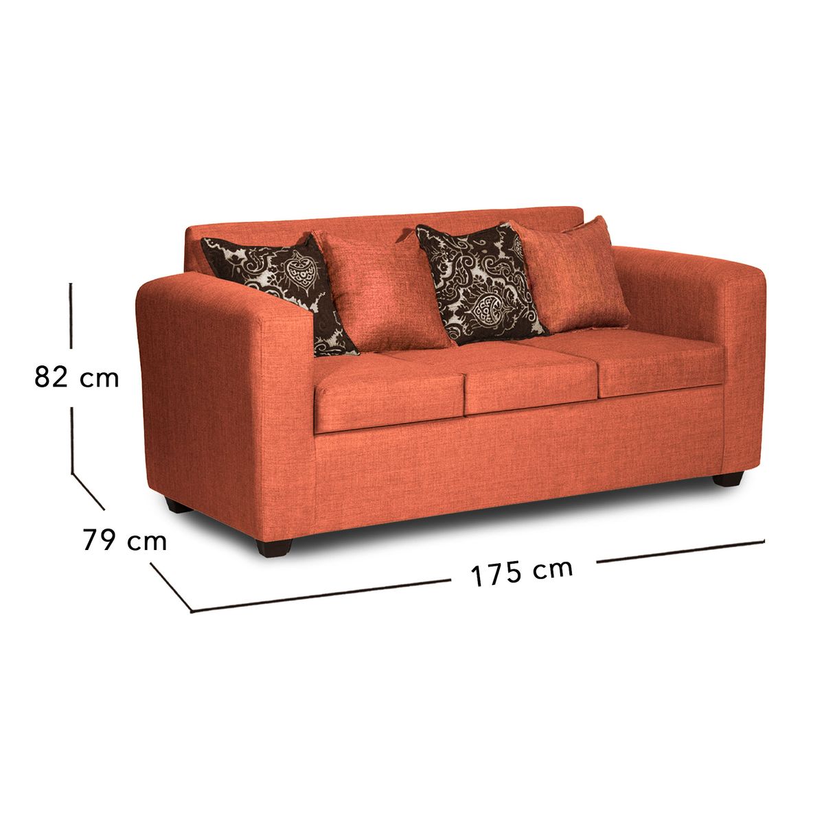 ADONIS LEUDH - Living 3+2+1 Ezeiza Tela Lisa Terracota