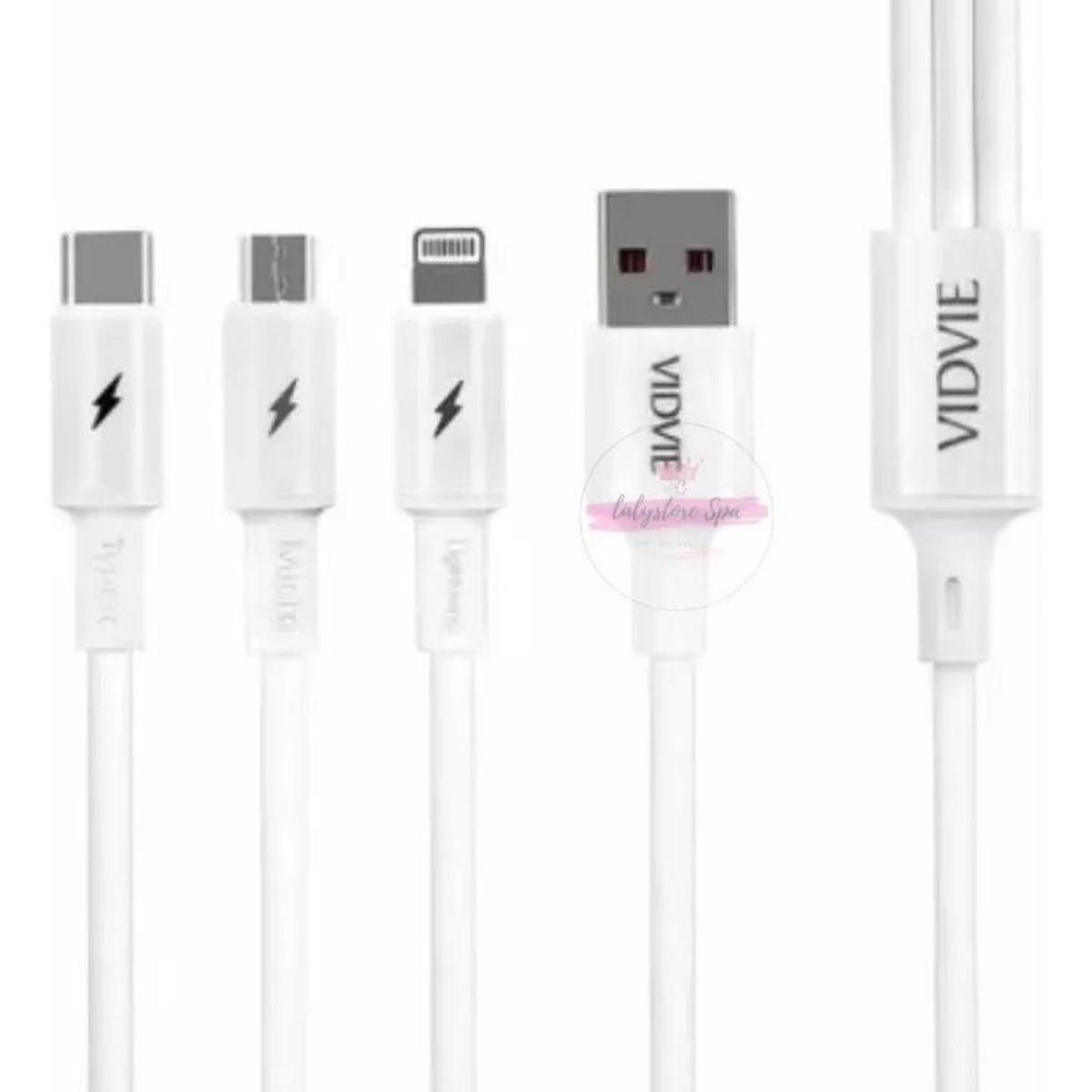 GENERICO - Cable Multicargador 3 En 1 Micro USB Tipo C 120 cm