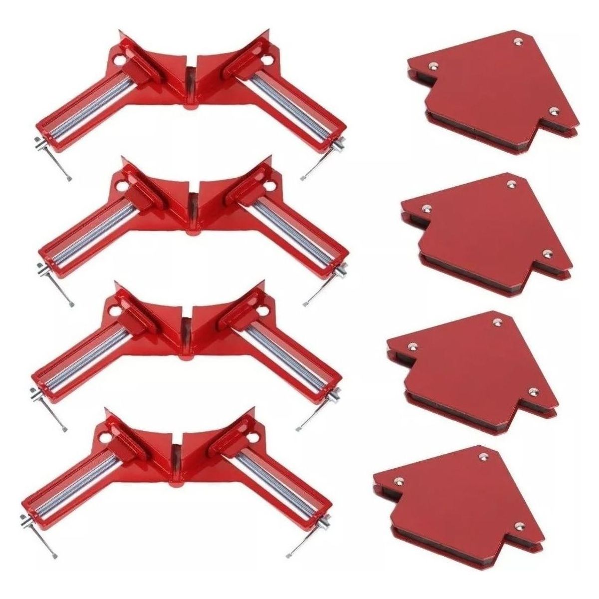 GENERICO - Set de 4 Escuadras Magnéticas de 50 Libras con Prensas Esquinera