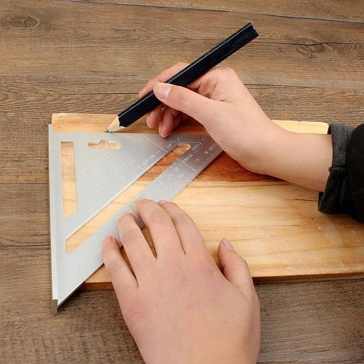 GENERICO - Escuadra de Medición Rápida de Aluminio 7 Pulgadas