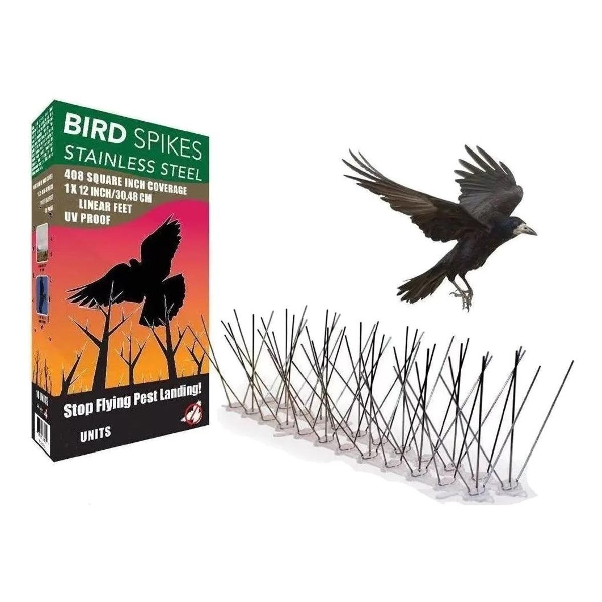 GENERICO - Pack de 10 Púas Repelentes para Aves Anti Palomas