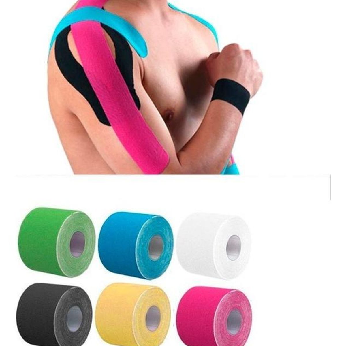 GENERICO - Pack de 6 Rollos de Cinta Kinesiológica 5cm x 5m