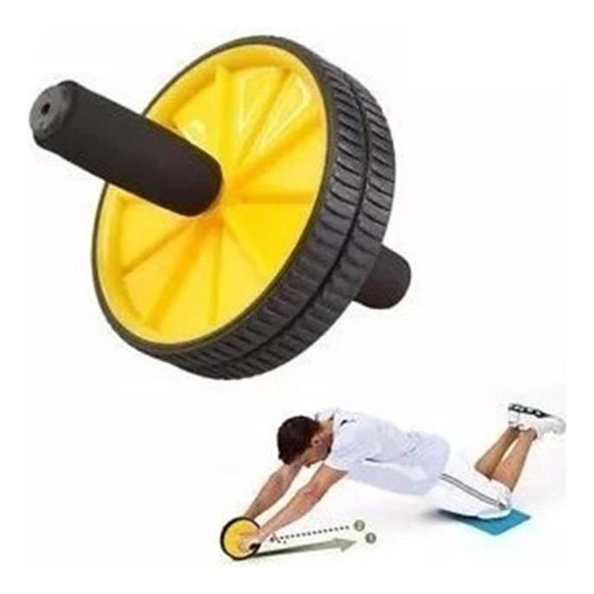 GENERICO - Pack de 6 Ruedas para Ejercicio Abdominal + Colchoneta