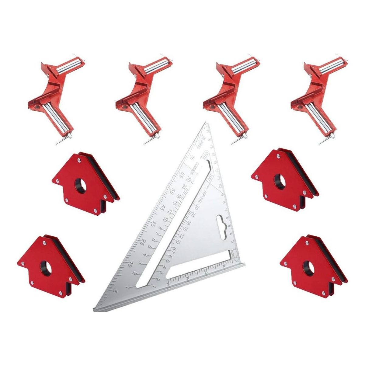 GENERICO - Juego de Escuadras Magnéticas y Prensa Esquinera para Madera