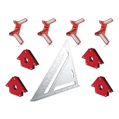 GENERICO - Juego de Escuadras Magnéticas y Prensa Esquinera para Madera