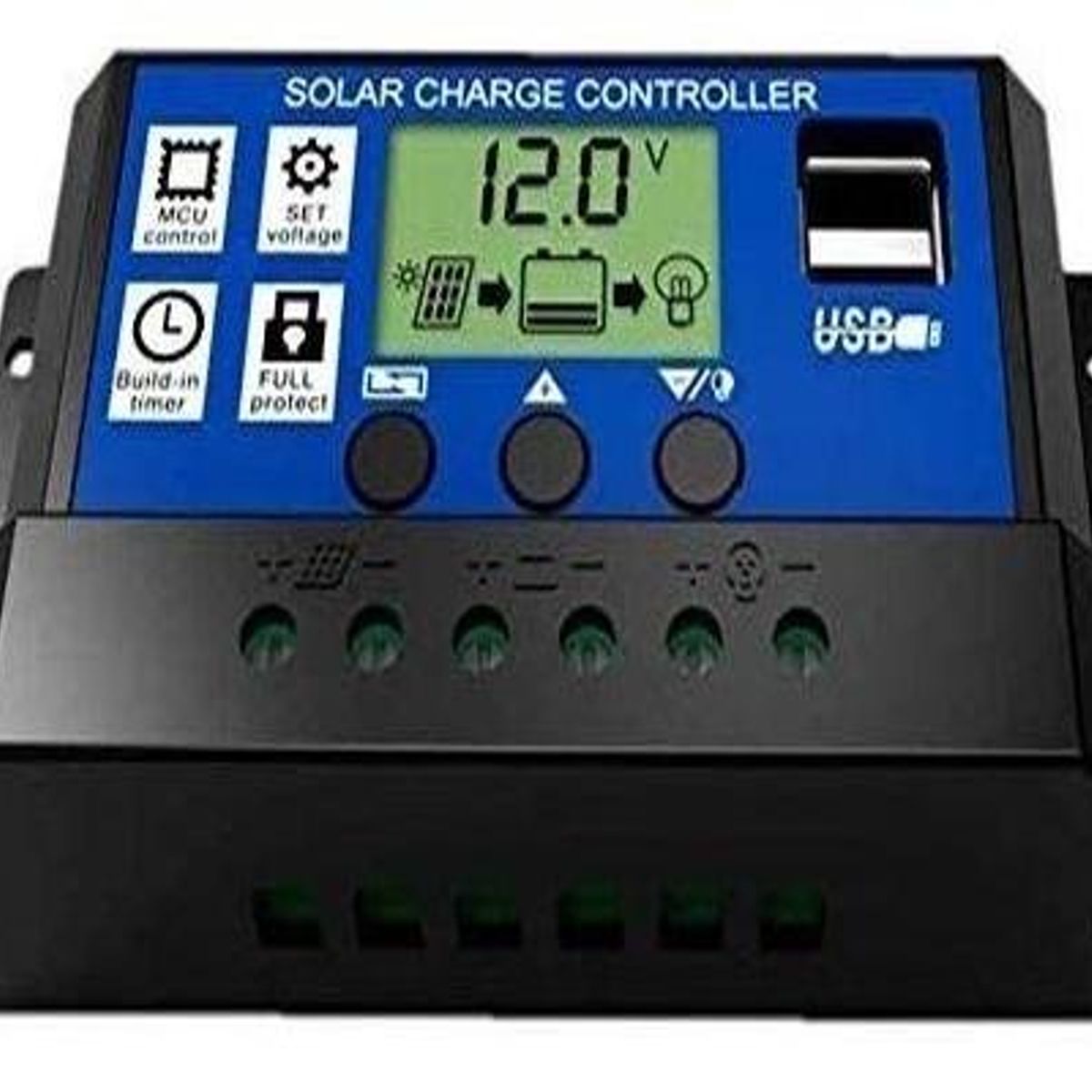 GENERICO - Regulador de Carga Solar Digital 60A con 2 USB para 12V24V