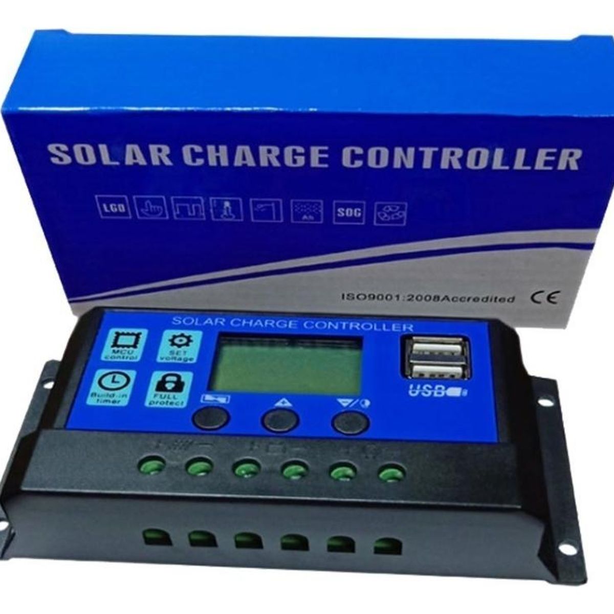 GENERICO - Regulador de Carga Solar Digital 60A con 2 USB para 12V24V