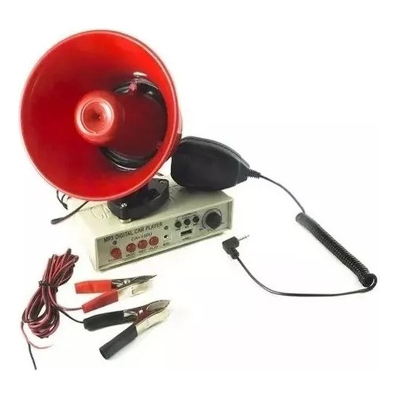 GENERICO - Megáfono MP3 USB con Grabación y Sirena Integrada