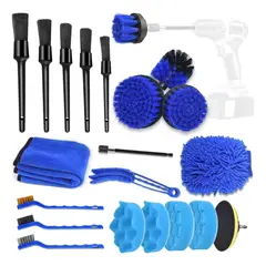 GENERICO - Kit de 21 Piezas para Limpieza y Pulido de Automóviles