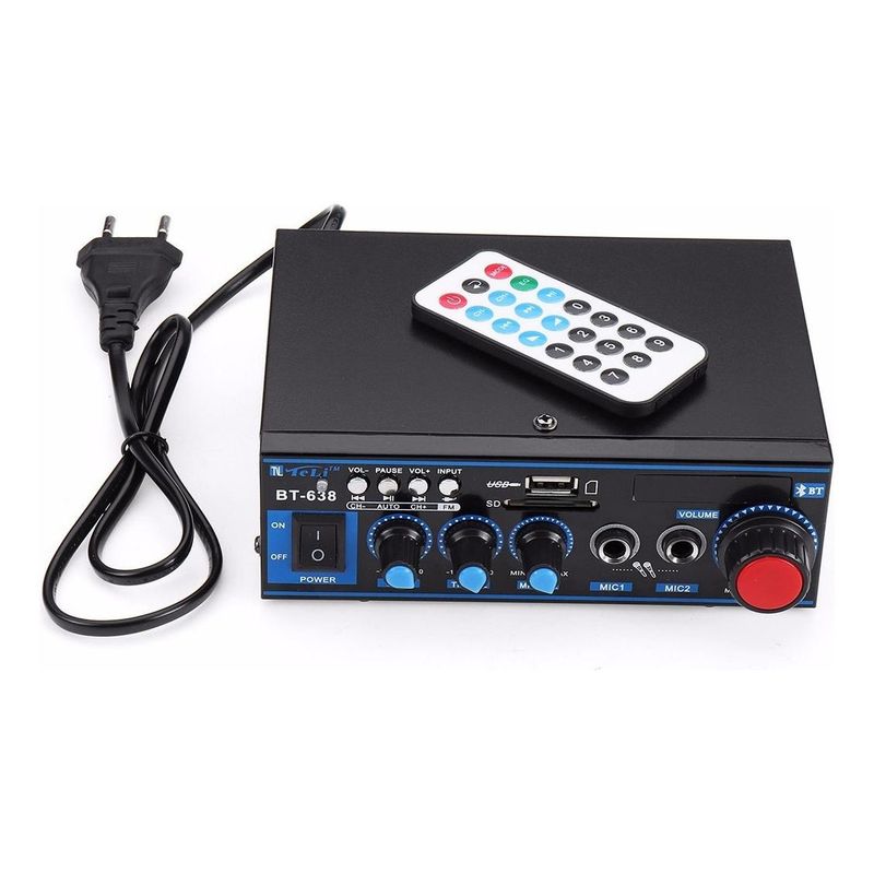 GENERICO - Amplificador Mini Bluetooth Digital Hifi 2 Canales