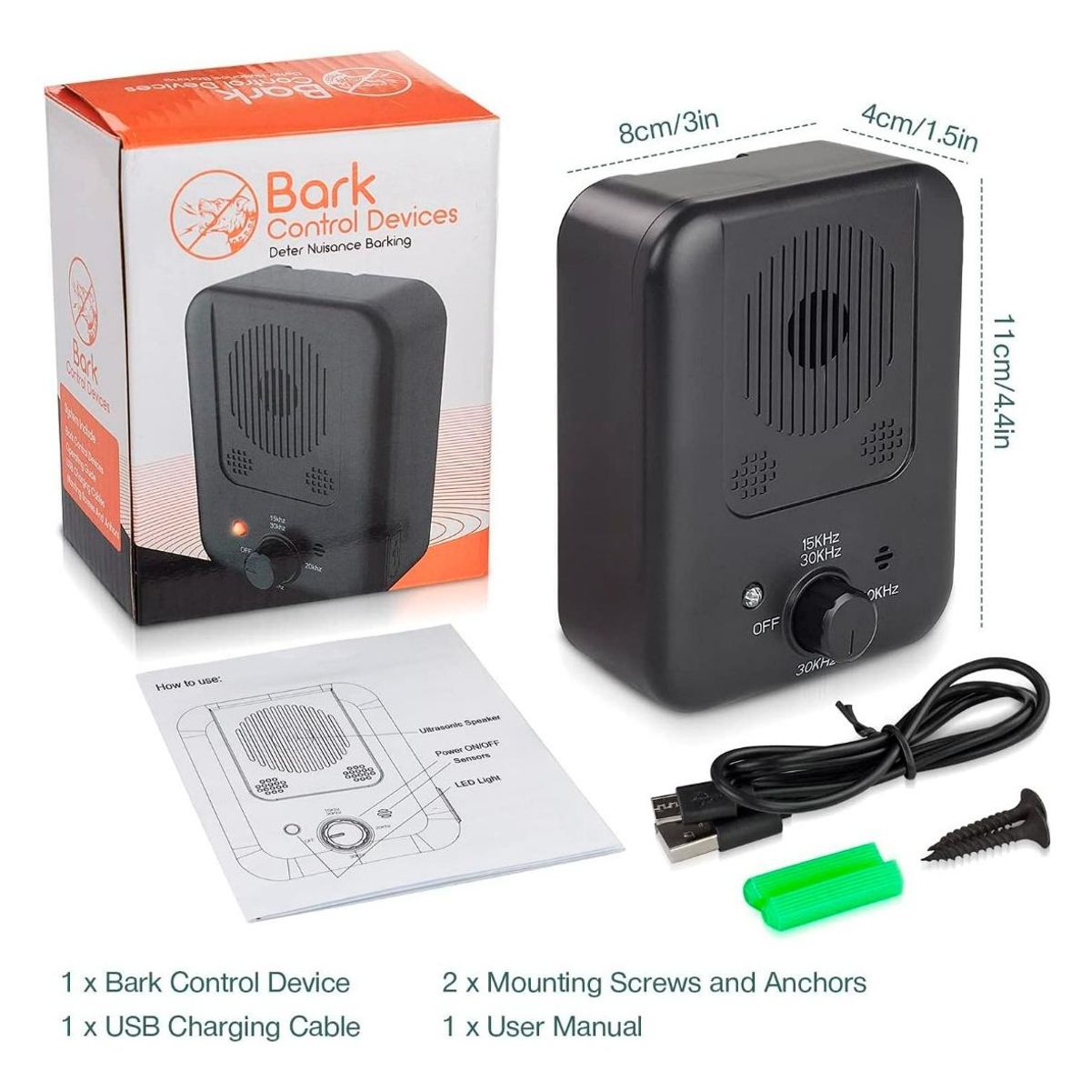 GENERICO - Dispositivo Ultrasonido Antiladridos para Perros