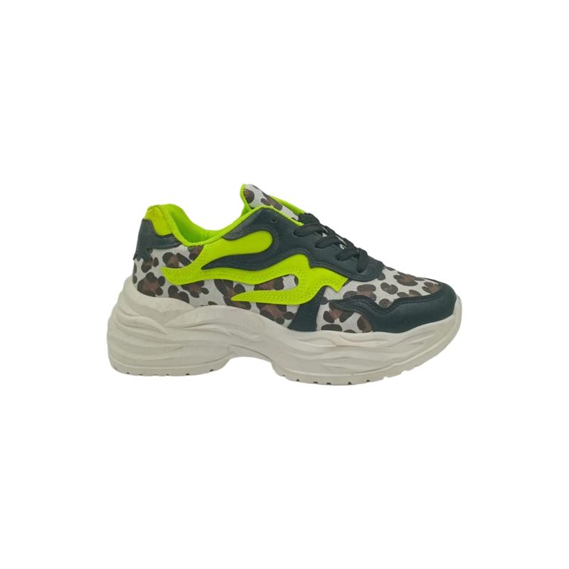 HERIEL - Zapatilla Negra Print Plataforma