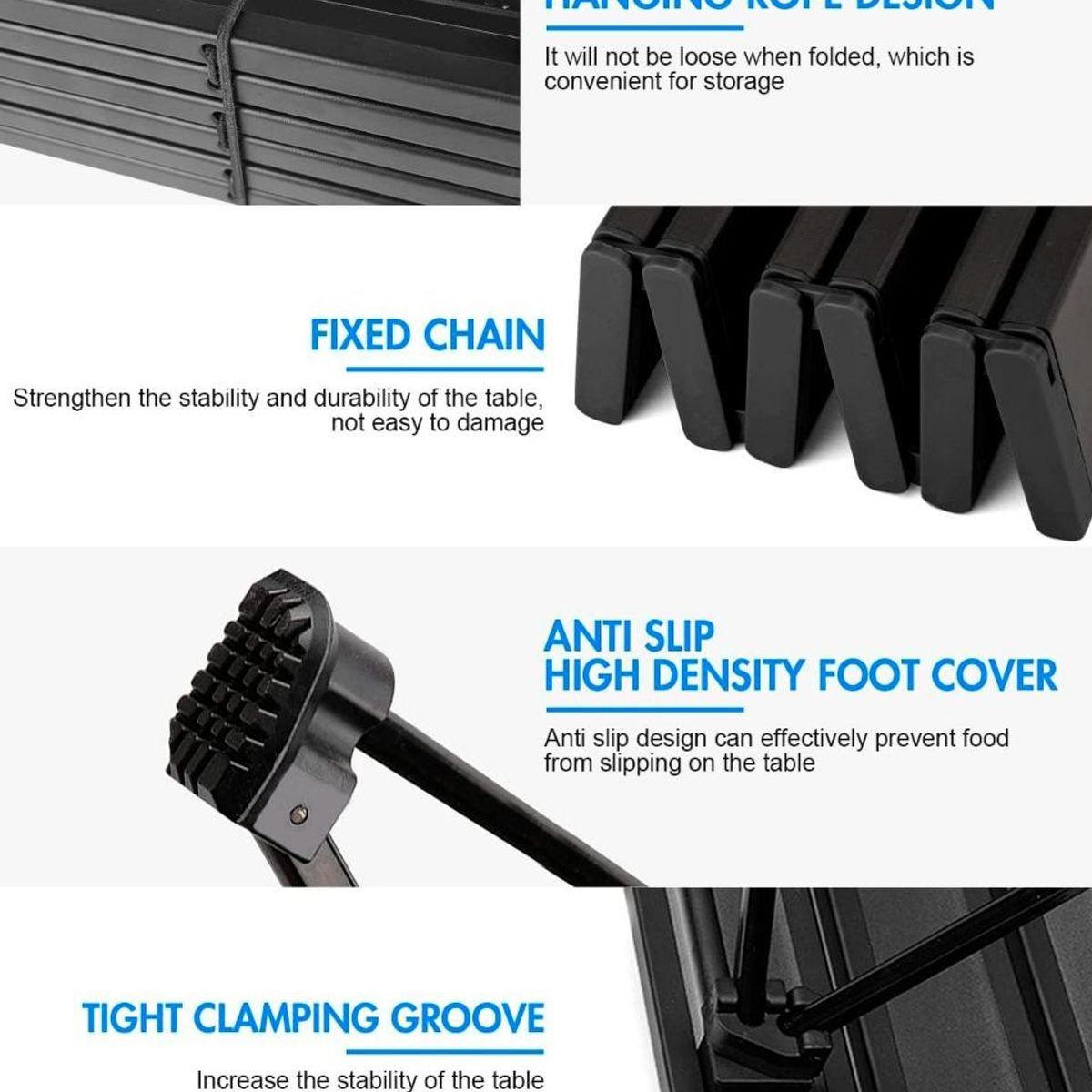 GENERICO - Mesa Plegable de Camping Portátil con Estructura Estable