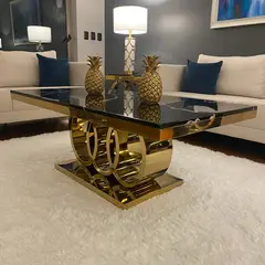 GENERICO - Mesa de Centro Cronos Dorado Negro Estambul Design.