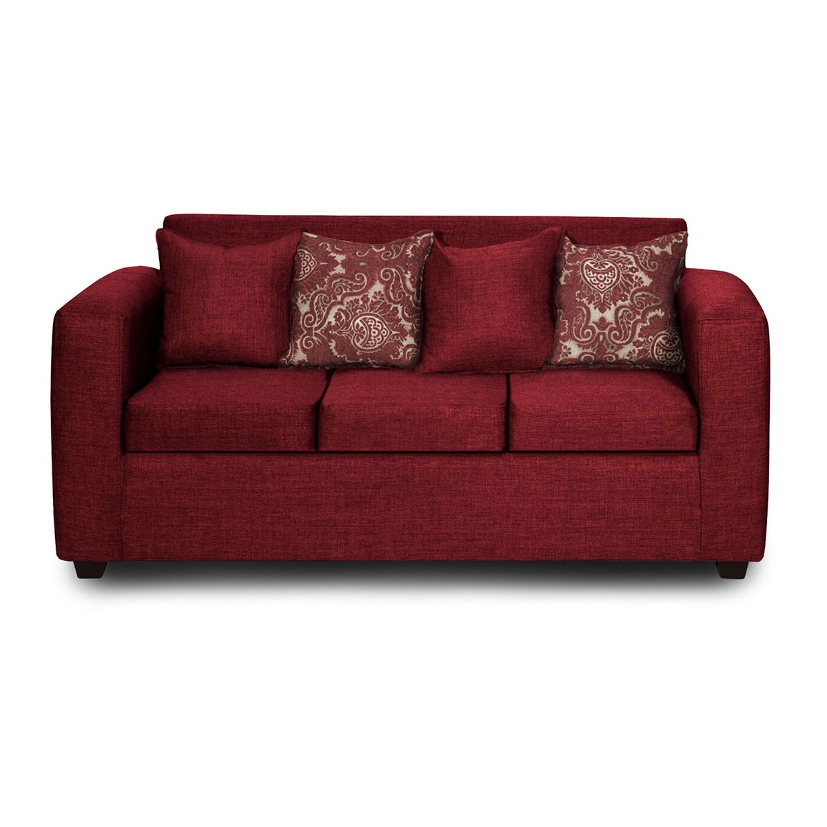 ADONIS LEUDH - Sofá 3 Personas Ezeiza Tela Lisa Burdeo