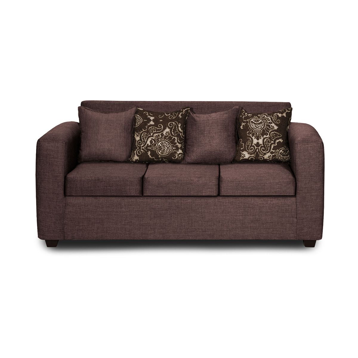 ADONIS LEUDH - Sofá 3 Personas Ezeiza Tela Lisa Café Claro