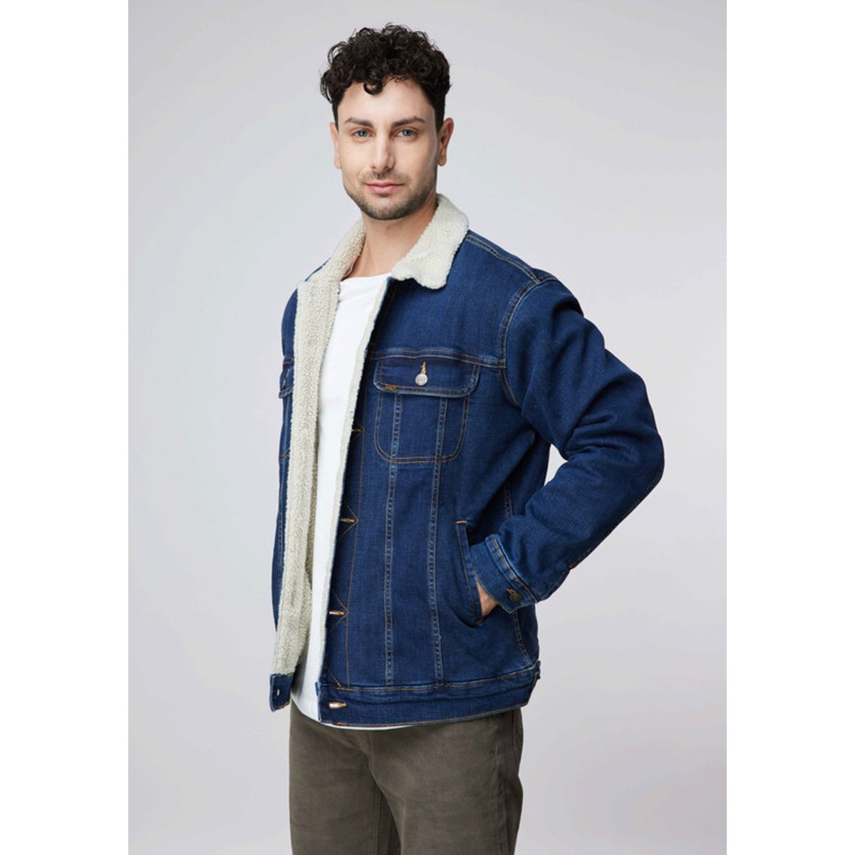 LEE - Chaqueta Lee Hombre Rider Sherpa Mid Dark