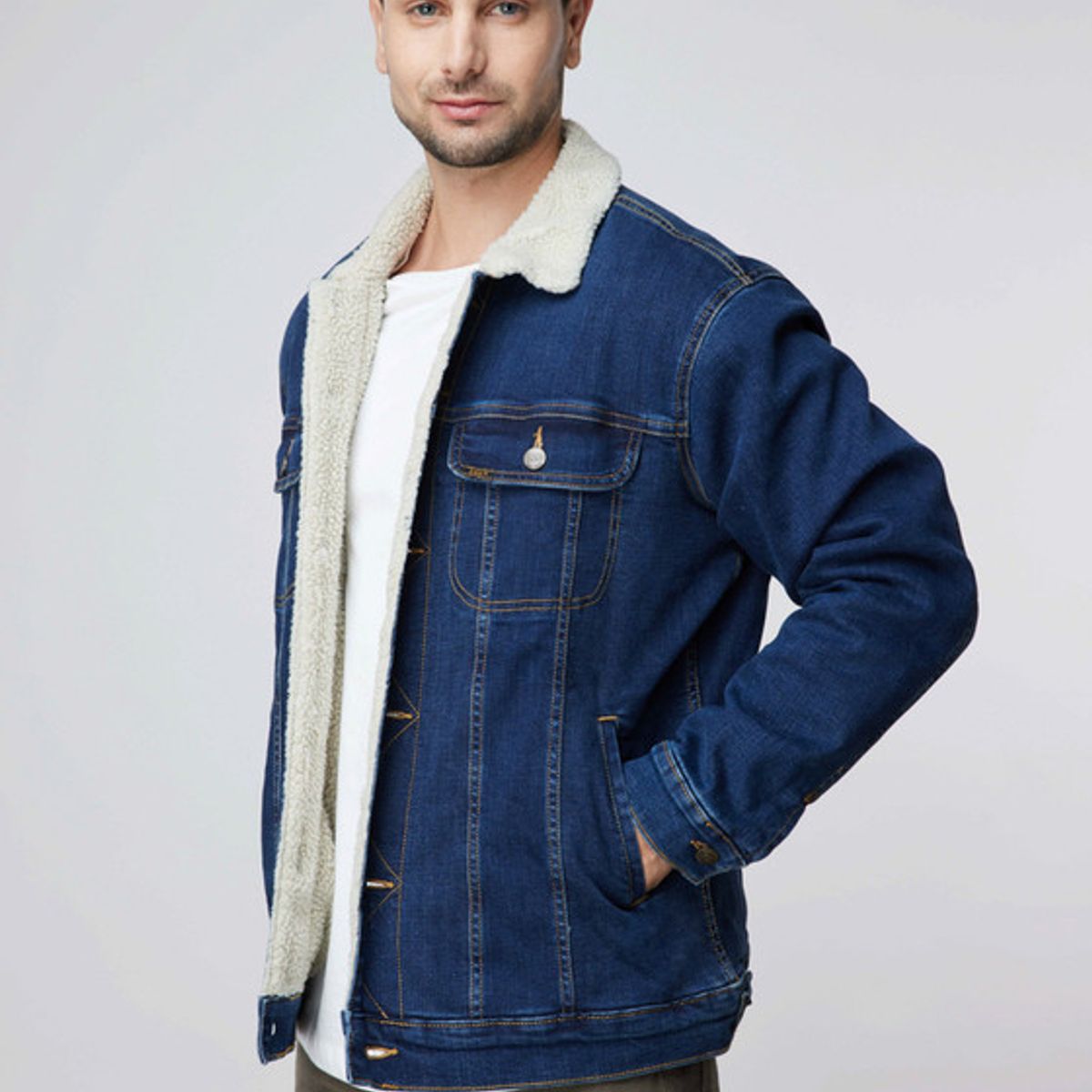 LEE - Chaqueta Lee Hombre Rider Sherpa Mid Dark