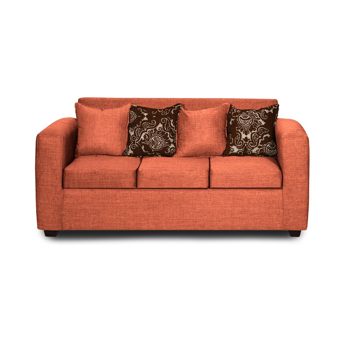 ADONIS LEUDH - Sofá 3 Personas Ezeiza Tela Lisa Terracota